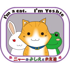 I'm a cat. I'm Yoshie. With friends