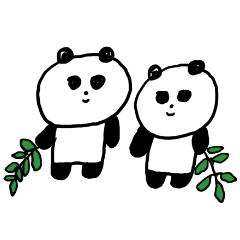 Pandas who like bamboo leaves