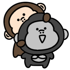 Moving mini gorilla & mini monkey