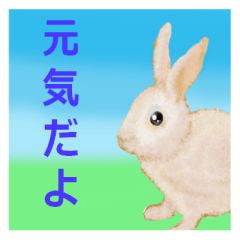 it is a pretty sticker of a rabbit.