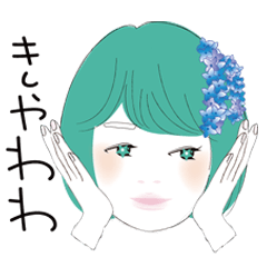 a Girl with Lake Green hair