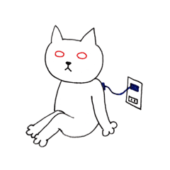 Personification white cat