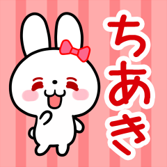 The white rabbit with ribbon "Chiaki"