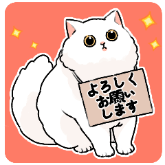 longhaired cat sticker