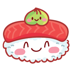 Kawaii Sushi Stickers Line Stickers Line Store