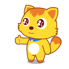 Cartoon little yellow cat