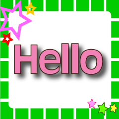 ^.^green square-greetings-pink big font