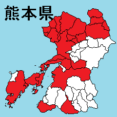 Sticker of Kumamoto map 1