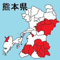 Sticker of Kumamoto map 2