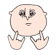 A round face man Sticker