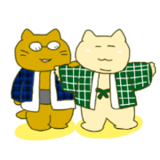 Married couple of a padded kimono cat