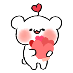 A cute bear with hearts
