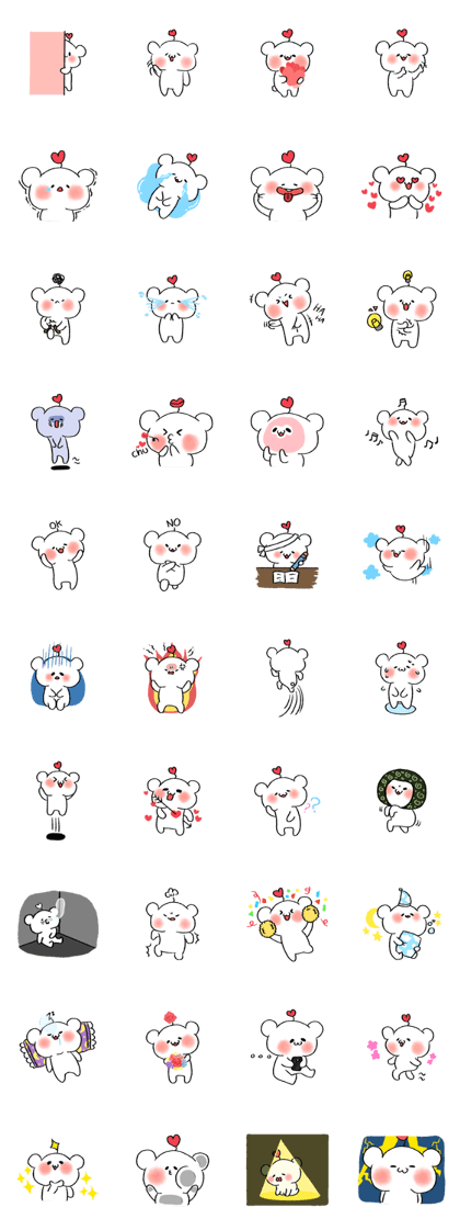 A cute bear with hearts