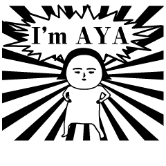 Aya is moving.Name sticker