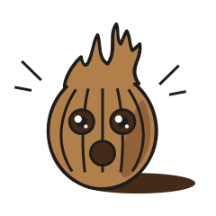 Coconut on fire