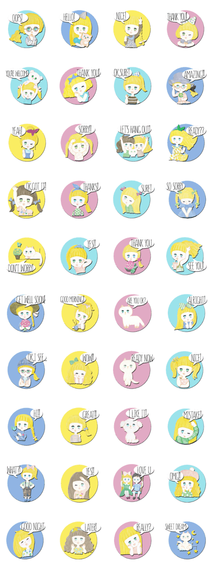 Useful, Easy English. Girly stickers!