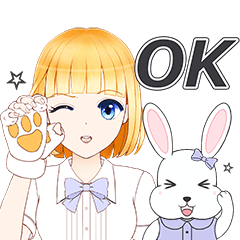 토끼 일상 생활 애니메이션 스티커 이미지
