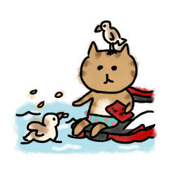 Slack Uncle Cat summer Sticker by MONAKA