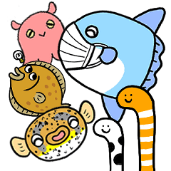 Funny sea animal stickers
