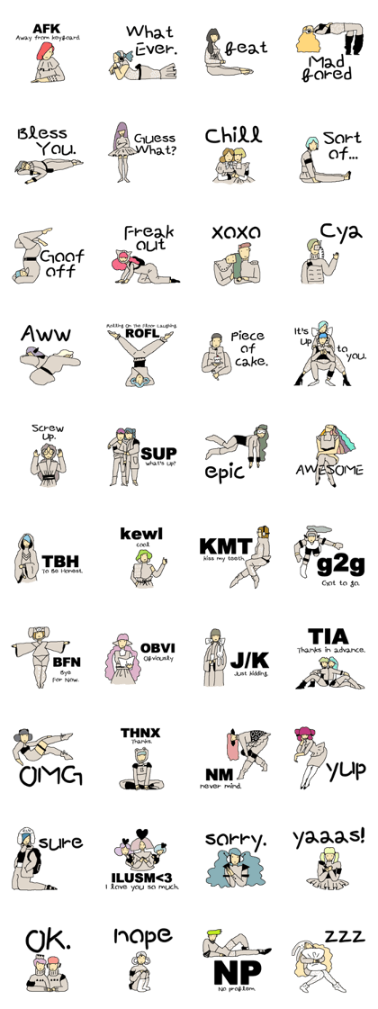 English Acronym and Slang Stickers 3