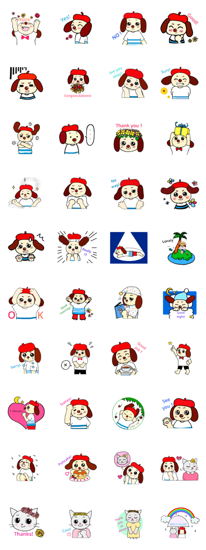 Colorful dog Happy English!