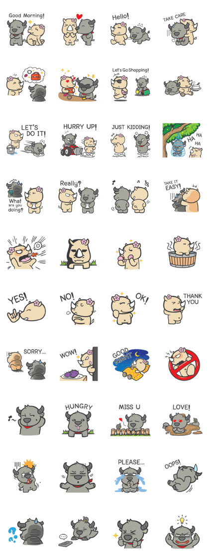 Male Buffalo & Female Rhinoceros (Eng) Male Buffalo & Female Rhinoceros (Eng)