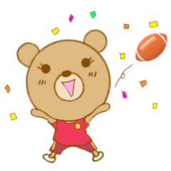 Rugby cheering support bear