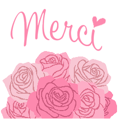 法語/『謝謝・多謝你』粉紅玫瑰