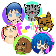Dog, cat, owner's daily sticker