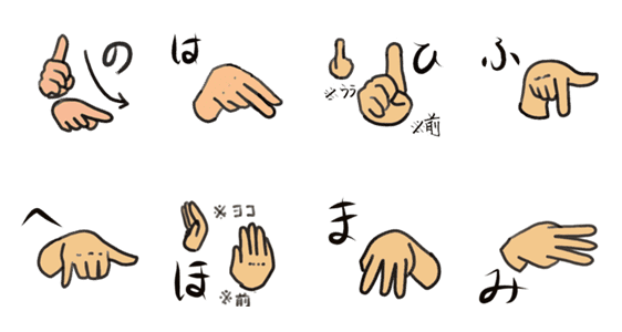 指文字 23 のはひふへほまみ Lineクリエイターズスタンプ Stamplist