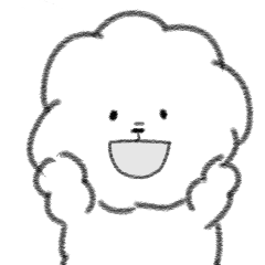 Fluffy dog sticker for daily expression