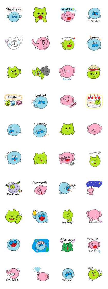 round coloful friends