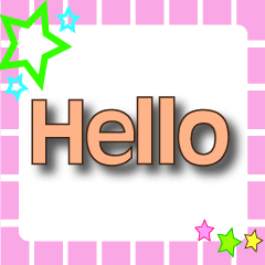 ^.^pink squares-Greeting-Orange font