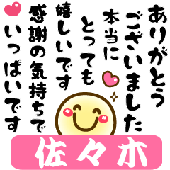 Simple smile Big stickers "Sasaki"