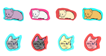kawaii cat stamp
