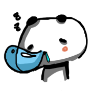 Panda with runny nose