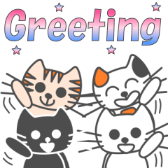 Tama & Kuro's greeting stickers(EN)