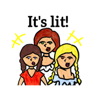 Hipster girls English stickers