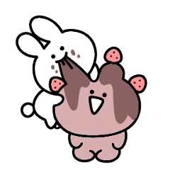 Moving surreal mini rabbit & bear pun