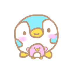 blue penguin and pink