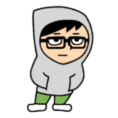 Bad-eyed hoodie glasses sticker