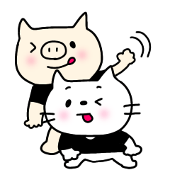 cat and pig Smile