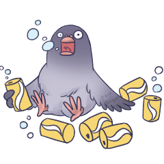 Happy otaku pigeon