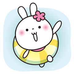 Summer!! cute White Rabbit