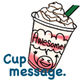 Coffee shop cups message stickers.2