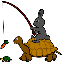 The black Hare and the Tortoises +
