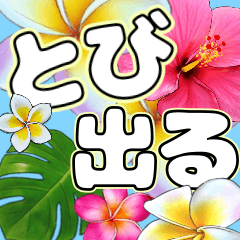 飛び出して動く♪南国ハワイの華やかな花