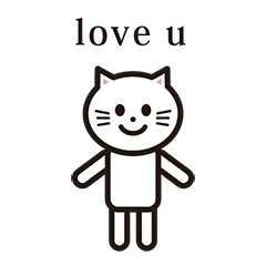 白ねこちゃん と 英語 English Line スタンプ Line Store