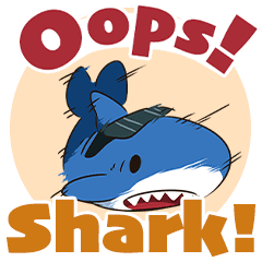 귀여운 상어“Sharkun”애니메이션 스티커2