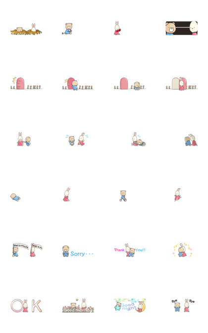 Cute bear and rabbit 10 by Torataro Cute bear and rabbit 10 by Torataro